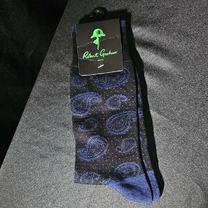 Robert Graham Men's Navy Paisley Socks